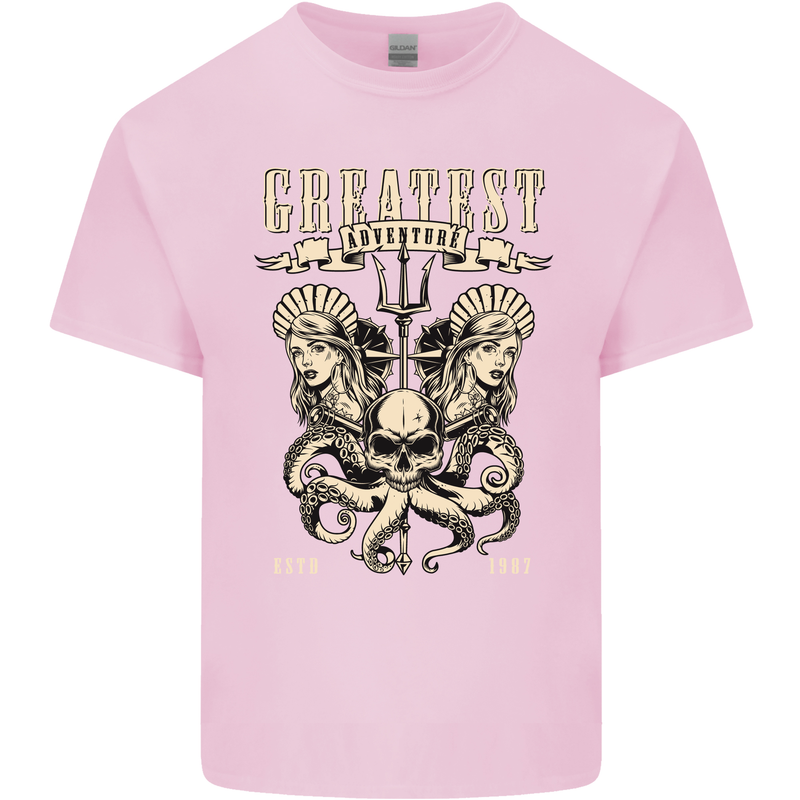 Trident Skull Scuba Diving Octopus Cthulhu Kids T-Shirt Childrens Light Pink