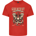 Trident Skull Scuba Diving Octopus Cthulhu Kids T-Shirt Childrens Red