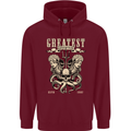 Trident Skull Scuba Diving Octopus Cthulhu Mens 80% Cotton Hoodie Maroon
