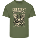 Trident Skull Scuba Diving Octopus Cthulhu Mens Cotton T-Shirt Tee Top Military Green