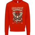 Trident Skull Scuba Diving Octopus Cthulhu Mens Sweatshirt Jumper Bright Red