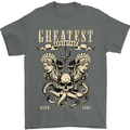 Trident Skull Scuba Diving Octopus Cthulhu Mens T-Shirt Cotton Gildan Charcoal