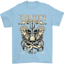 Trident Skull Scuba Diving Octopus Cthulhu Mens T-Shirt Cotton Gildan Light Blue