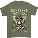Trident Skull Scuba Diving Octopus Cthulhu Mens T-Shirt Cotton Gildan Military Green