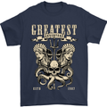 Trident Skull Scuba Diving Octopus Cthulhu Mens T-Shirt Cotton Gildan Navy Blue