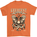 Trident Skull Scuba Diving Octopus Cthulhu Mens T-Shirt Cotton Gildan Orange