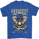 Trident Skull Scuba Diving Octopus Cthulhu Mens T-Shirt Cotton Gildan Royal Blue