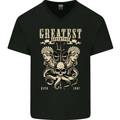 Trident Skull Scuba Diving Octopus Cthulhu Mens V-Neck Cotton T-Shirt Black
