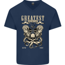 Trident Skull Scuba Diving Octopus Cthulhu Mens V-Neck Cotton T-Shirt Navy Blue