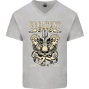 Trident Skull Scuba Diving Octopus Cthulhu Mens V-Neck Cotton T-Shirt Sports Grey
