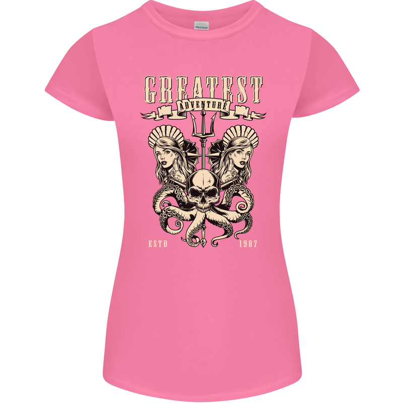 Trident Skull Scuba Diving Octopus Cthulhu Womens Petite Cut T-Shirt Azalea