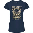 Trident Skull Scuba Diving Octopus Cthulhu Womens Petite Cut T-Shirt Navy Blue