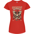 Trident Skull Scuba Diving Octopus Cthulhu Womens Petite Cut T-Shirt Red