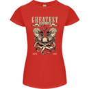 Trident Skull Scuba Diving Octopus Cthulhu Womens Petite Cut T-Shirt Red