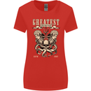 Trident Skull Scuba Diving Octopus Cthulhu Womens Wider Cut T-Shirt Red