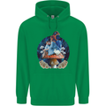 Trippy Alice Magic Mushrooms LSD Childrens Kids Hoodie Irish Green