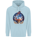 Trippy Alice Magic Mushrooms LSD Childrens Kids Hoodie Light Blue