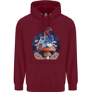 Trippy Alice Magic Mushrooms LSD Childrens Kids Hoodie Maroon