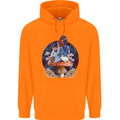 Trippy Alice Magic Mushrooms LSD Childrens Kids Hoodie Orange
