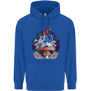 Trippy Alice Magic Mushrooms LSD Childrens Kids Hoodie Royal Blue