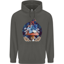 Trippy Alice Magic Mushrooms LSD Childrens Kids Hoodie Storm Grey