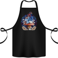 Trippy Alice Magic Mushrooms LSD Cotton Apron 100% Organic Black
