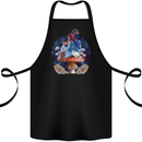 Trippy Alice Magic Mushrooms LSD Cotton Apron 100% Organic Black