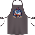 Trippy Alice Magic Mushrooms LSD Cotton Apron 100% Organic Dark Grey