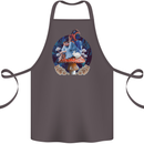 Trippy Alice Magic Mushrooms LSD Cotton Apron 100% Organic Dark Grey