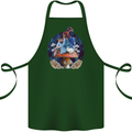 Trippy Alice Magic Mushrooms LSD Cotton Apron 100% Organic Forest Green