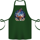 Trippy Alice Magic Mushrooms LSD Cotton Apron 100% Organic Forest Green