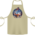 Trippy Alice Magic Mushrooms LSD Cotton Apron 100% Organic Khaki