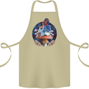 Trippy Alice Magic Mushrooms LSD Cotton Apron 100% Organic Khaki