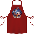 Trippy Alice Magic Mushrooms LSD Cotton Apron 100% Organic Maroon
