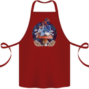 Trippy Alice Magic Mushrooms LSD Cotton Apron 100% Organic Maroon