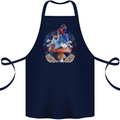 Trippy Alice Magic Mushrooms LSD Cotton Apron 100% Organic Navy Blue