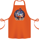Trippy Alice Magic Mushrooms LSD Cotton Apron 100% Organic Orange