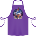 Trippy Alice Magic Mushrooms LSD Cotton Apron 100% Organic Purple