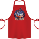 Trippy Alice Magic Mushrooms LSD Cotton Apron 100% Organic Red