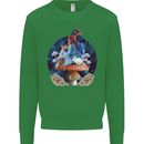 Trippy Alice Magic Mushrooms LSD Kids Sweatshirt Jumper Irish Green