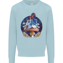 Trippy Alice Magic Mushrooms LSD Kids Sweatshirt Jumper Light Blue