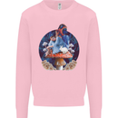 Trippy Alice Magic Mushrooms LSD Kids Sweatshirt Jumper Light Pink