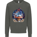 Trippy Alice Magic Mushrooms LSD Kids Sweatshirt Jumper Storm Grey