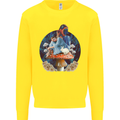 Trippy Alice Magic Mushrooms LSD Kids Sweatshirt Jumper Yellow