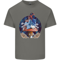 Trippy Alice Magic Mushrooms LSD Kids T-Shirt Childrens Charcoal