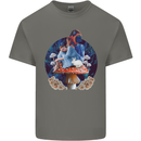 Trippy Alice Magic Mushrooms LSD Kids T-Shirt Childrens Charcoal