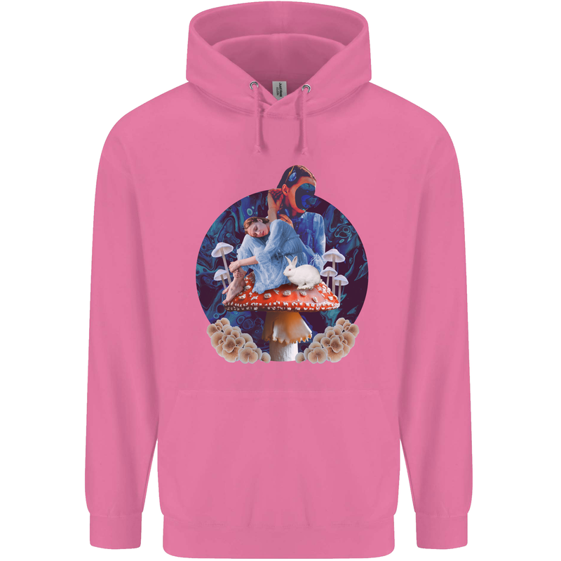 Trippy Alice Magic Mushrooms LSD Mens 80% Cotton Hoodie Azelea