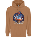 Trippy Alice Magic Mushrooms LSD Mens 80% Cotton Hoodie Caramel Latte
