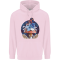 Trippy Alice Magic Mushrooms LSD Mens 80% Cotton Hoodie Light Pink