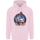 Trippy Alice Magic Mushrooms LSD Mens 80% Cotton Hoodie Light Pink